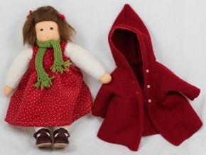 Nanchen doll - Red Riding Hood - organic cotton
