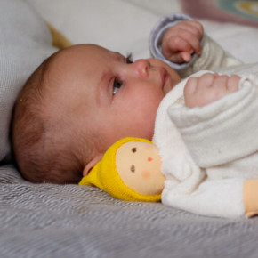 Nanchen baby comforter Nuckel - yellow, organic cotton