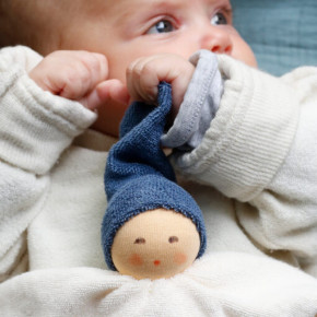 Nanchen baby comforter Nuckel - blue, organic cotton