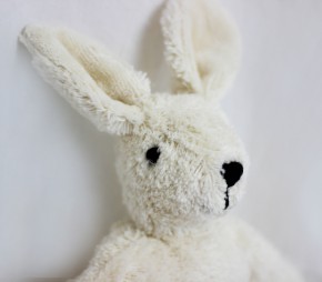 Senger stuffed animal baby rabbit, bunny - white, eco