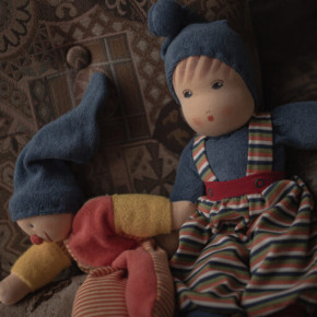 Nanchen Puppe - Mädel, blau, Bio Baumwolle