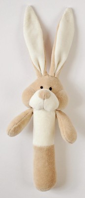 wooly organic soft toy - rabbit, with rattle - organic